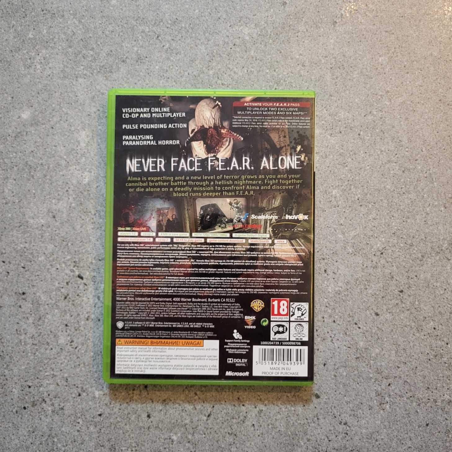 FEAR 3 F.3.A.R. Xbox 360