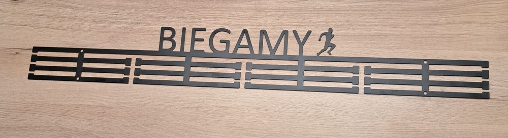 Wieszak na medale "BIEGAMY" stalowy 76cm