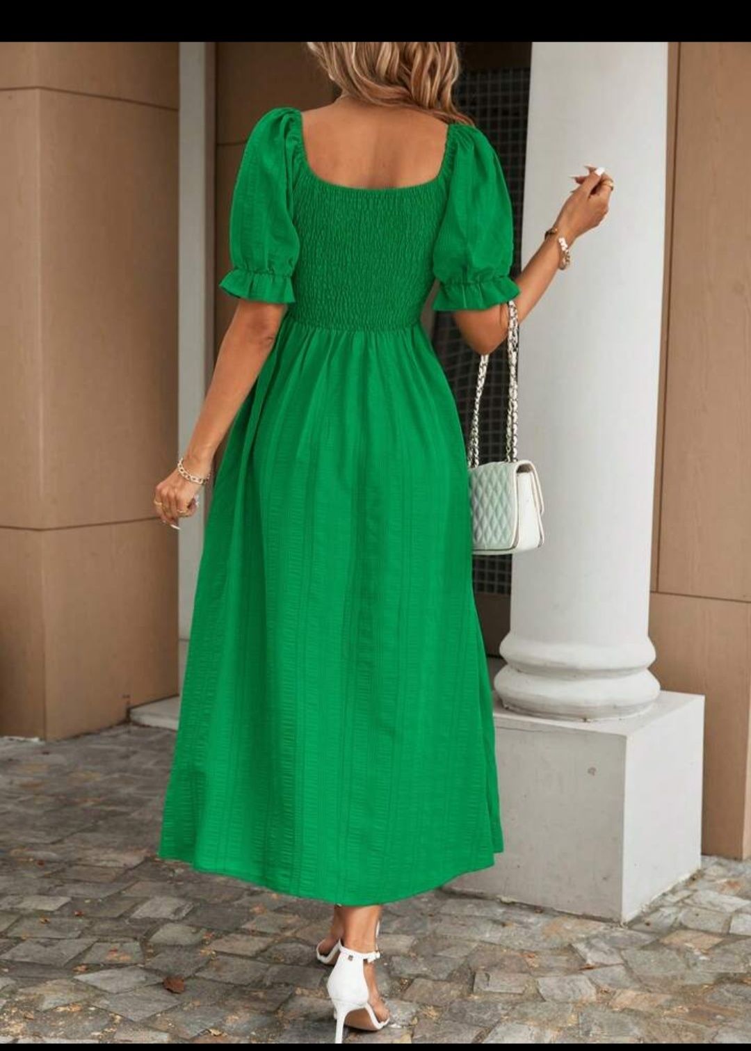 Плаття зелене,топ жатка з об'ємним рукавом