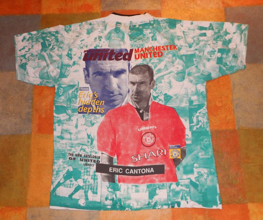ERIC CANTONA MANCHESTER UNITED L XL t-shirt retro beckham rooney giggs