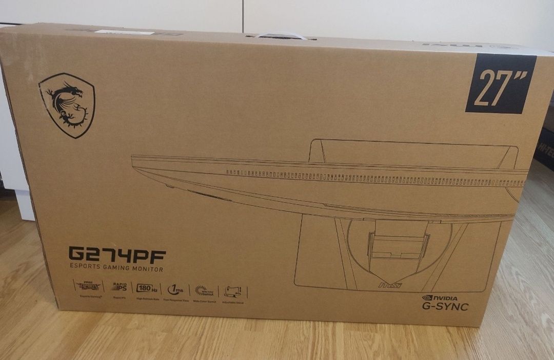 Monitor MSI G274PF 27" 1920x1080px IPS 180Hz 1 ms GTG nowy okazja