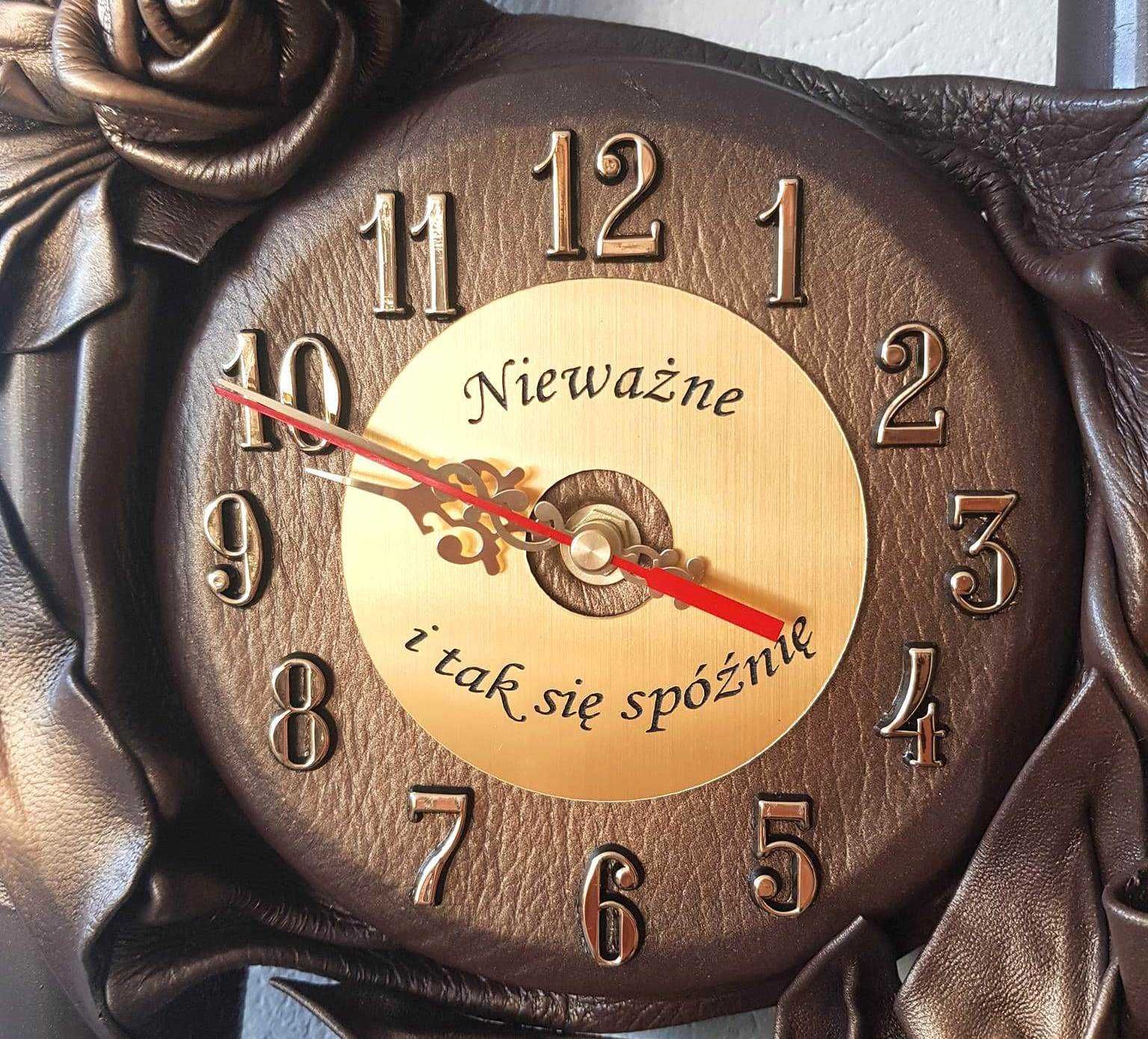 Elegancki zegar w obrazie z kwiatami Prezent jubileuszowy + dedykacja