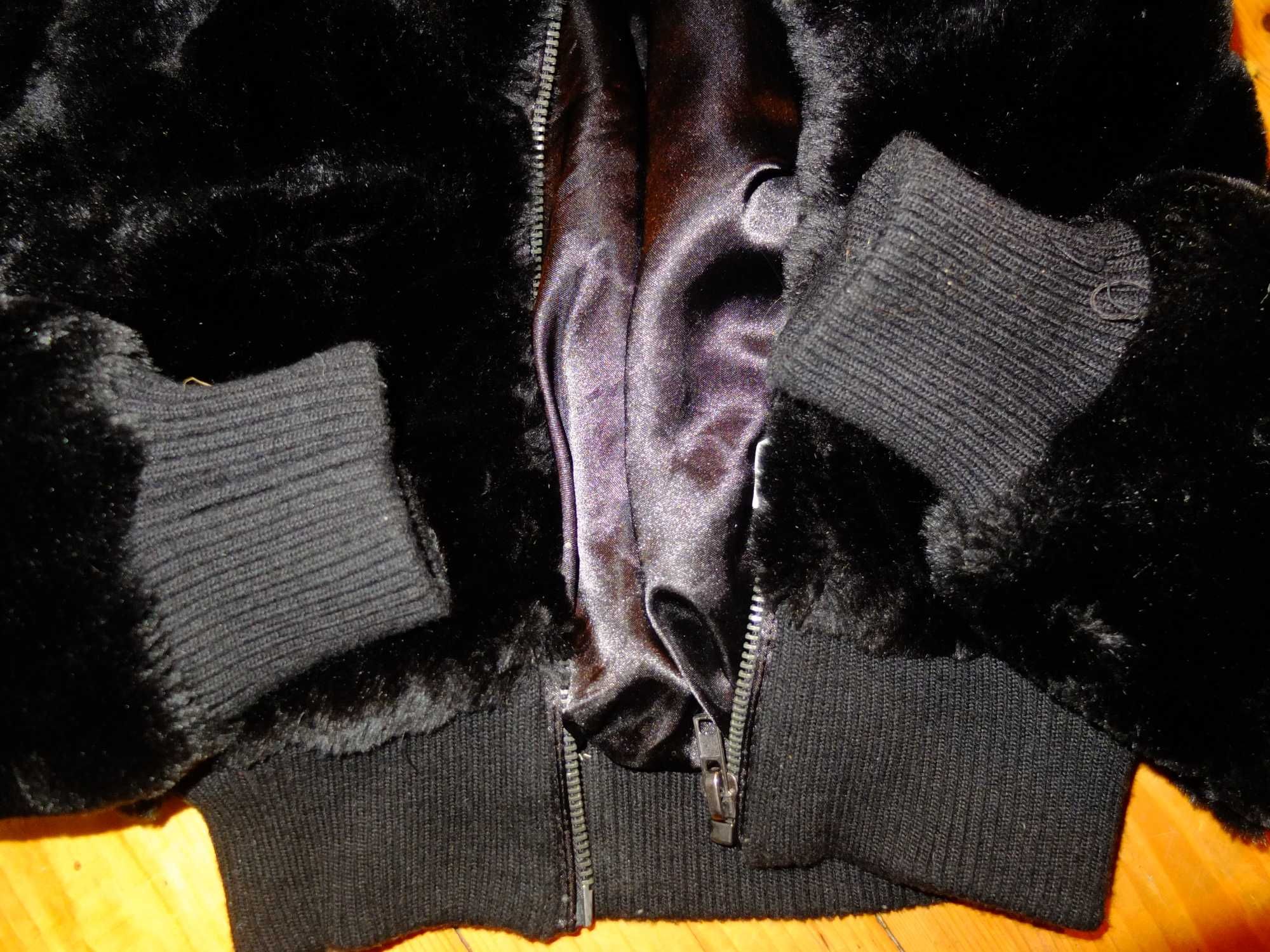 Futerko sztuczne kożuszek czarna kurtka Only S