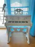 Piano homcom eletrico infantil de 37 teclas usb e microfone
