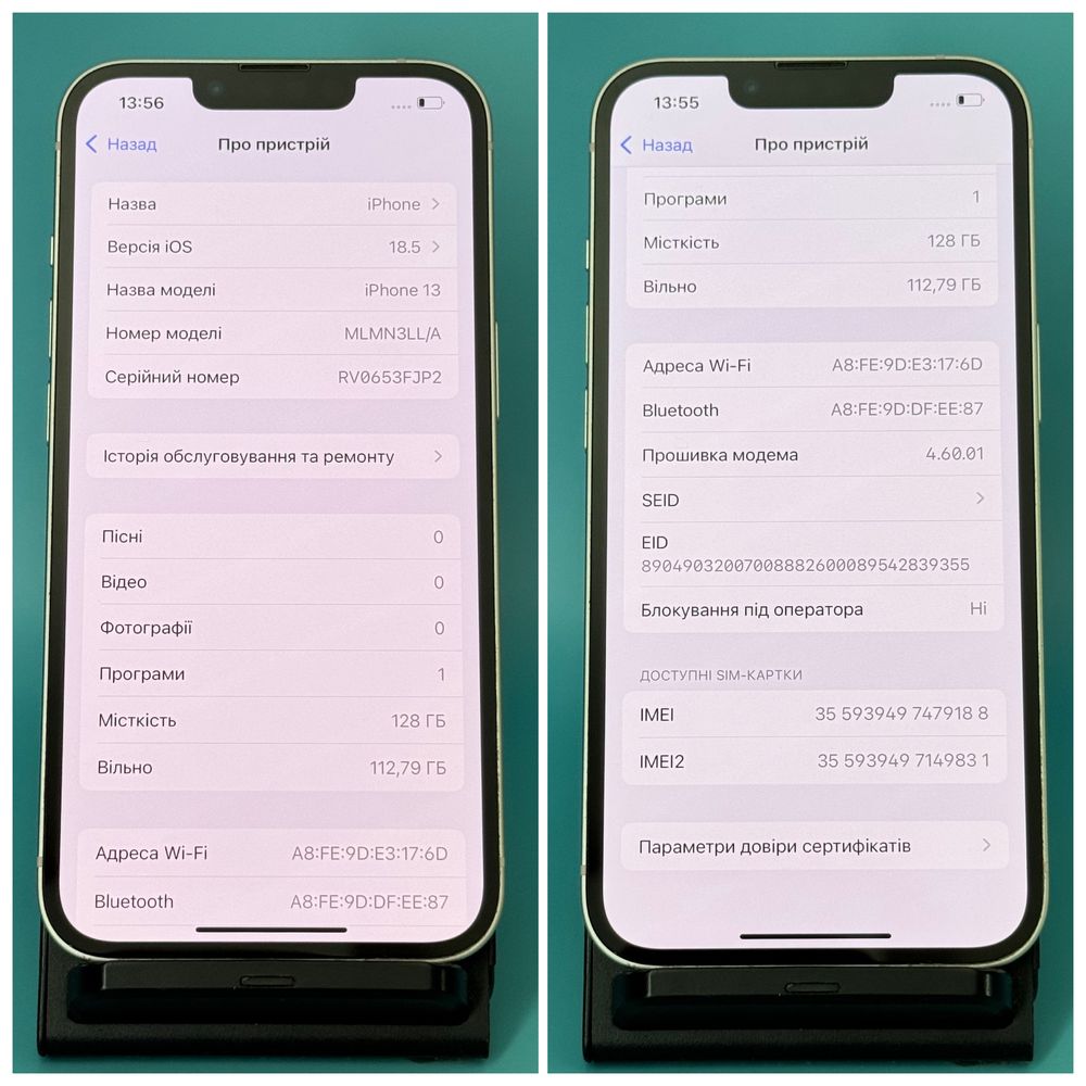 Apple iPhone 13 128GB Фізична Sim ‼️ (627) Гарантія