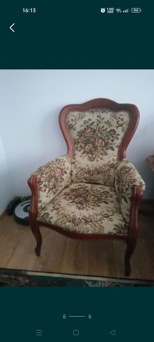 Komplet wypoczynkowy w stylu vintage Ludwik kanapa i dwa fotele