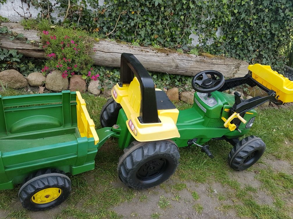 John Deere  traktor na pedały Rolly Toys  przyczepka