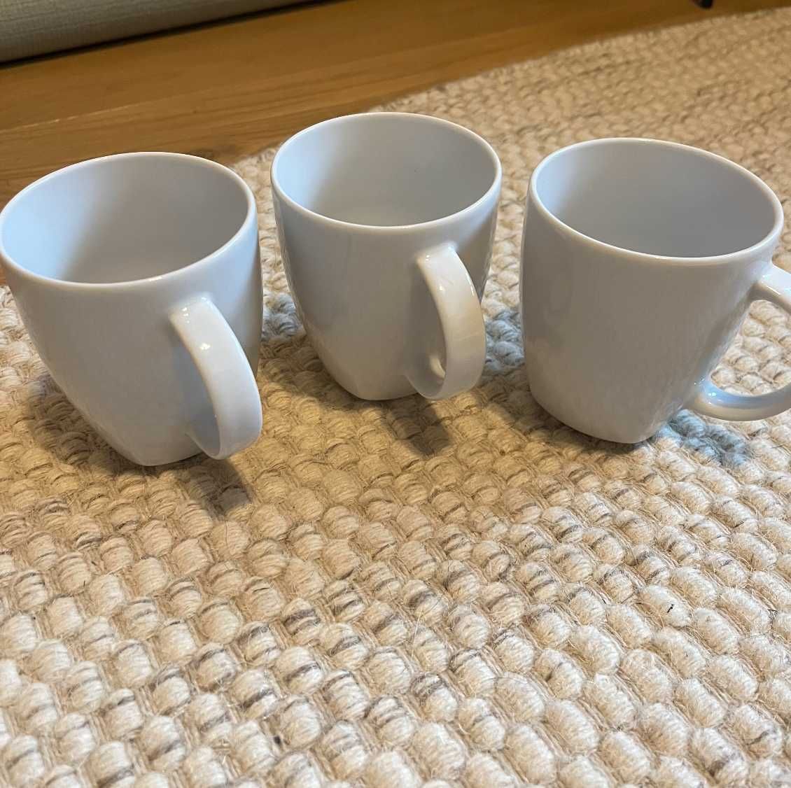 3 kubki białe Lubiana porcelanowe do kawy herbaty