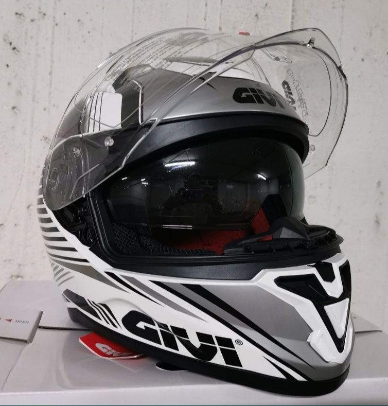 Capacete Integral Givi 50.6 Stoccarda Glade Silver / Black ( NOVO )