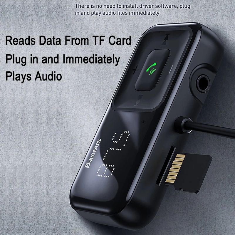 Трансмиттер Baseus T typed S16 FM MP3 AUX модулятор зарядка roidmi 3s