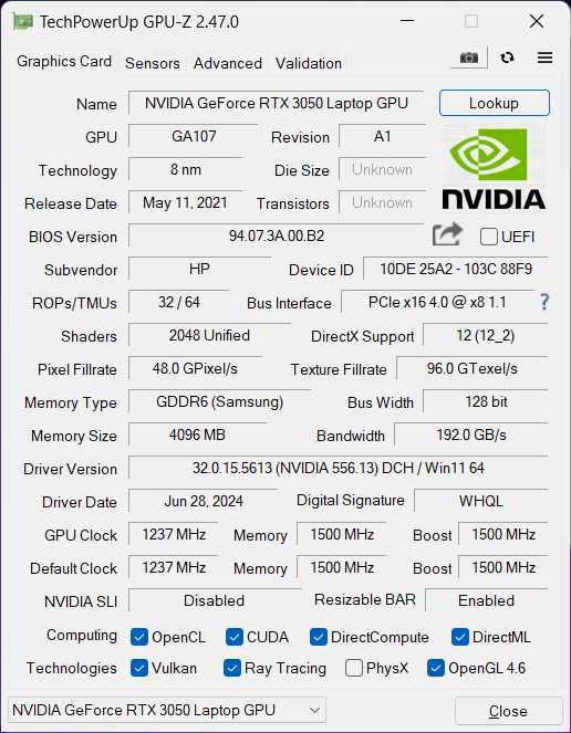 HP Victus 16, I5-11400H, GeForce RTX 3050 4GB, RAM 32GB, SSD 1TB