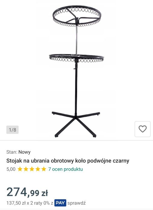 Stojak koło podwójne na bieliznę