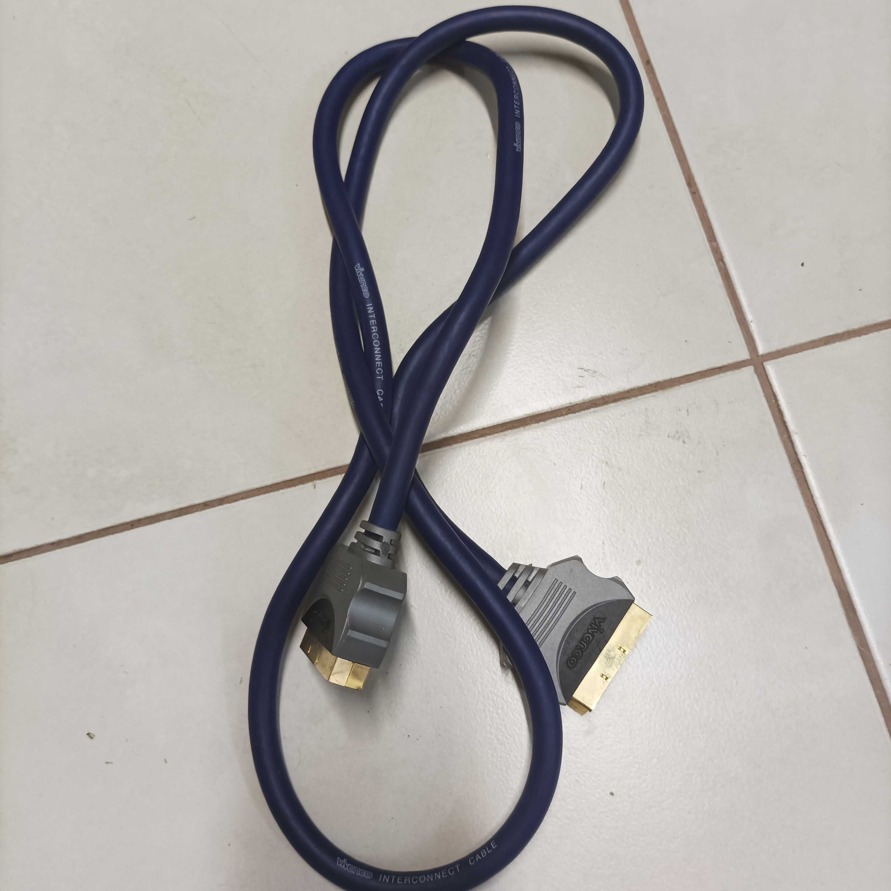 Kabel Euro Scart, Vivanco 1,5 m, pozłacany plus inne, zestaw