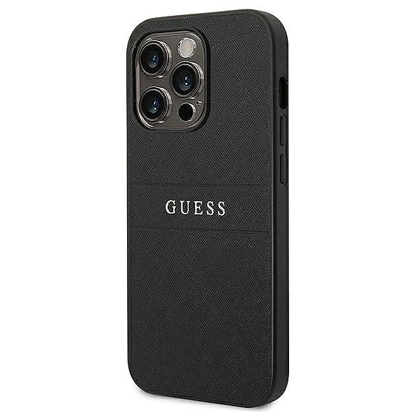 Etui Guess Saffiano Strap na iPhone 14 Pro - czarne