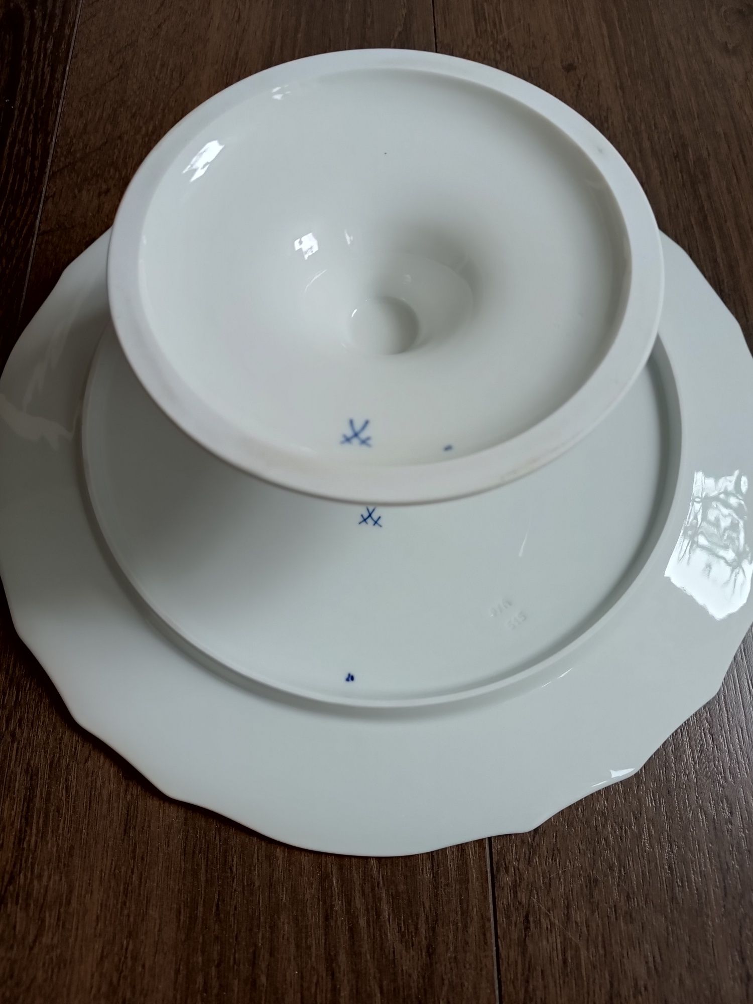 Patera na ciasto wzór cebulowy - porcelana miśnieńska