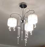 Lampa sufitowa glamour Italux SPAN zyrandol 3 klosze kryształki chrom