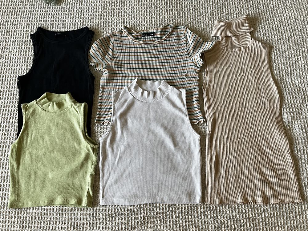 Zestaw 20 sztuk topy bluzki sukienki XS Zara Sinsay Cropp nastolatka