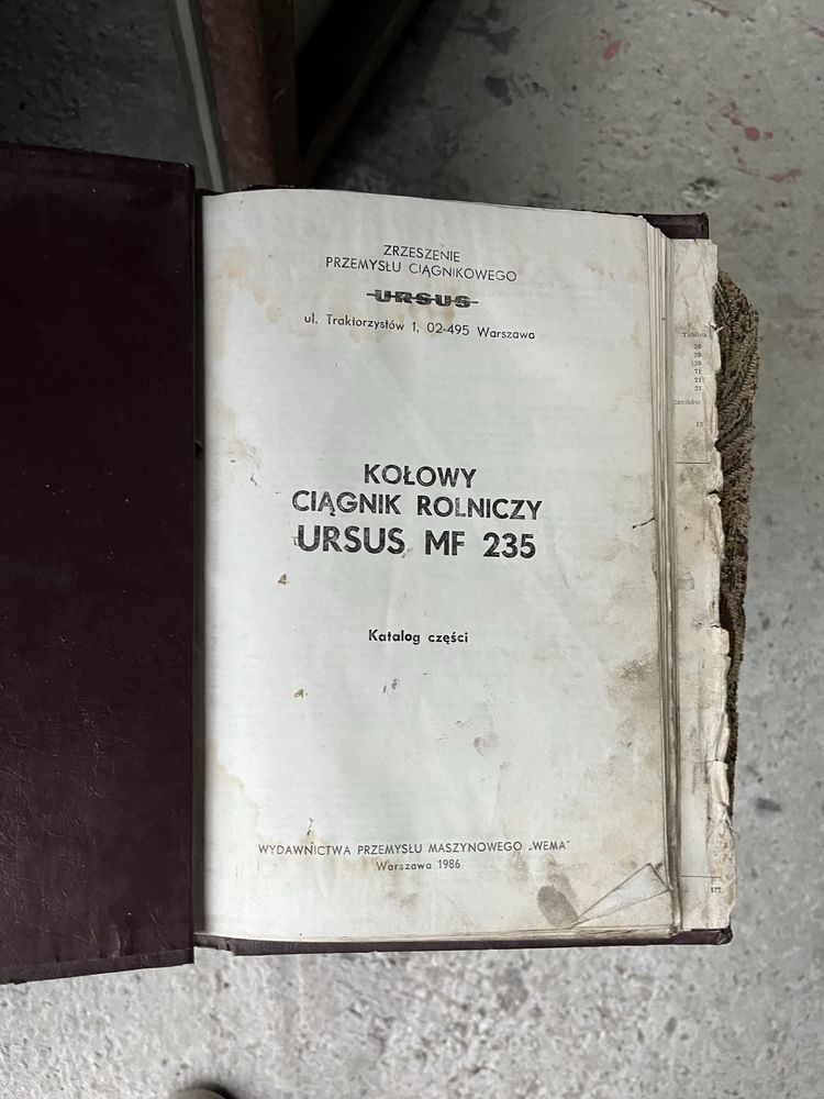 katalog częśći ciagnika mf235 orgynialna