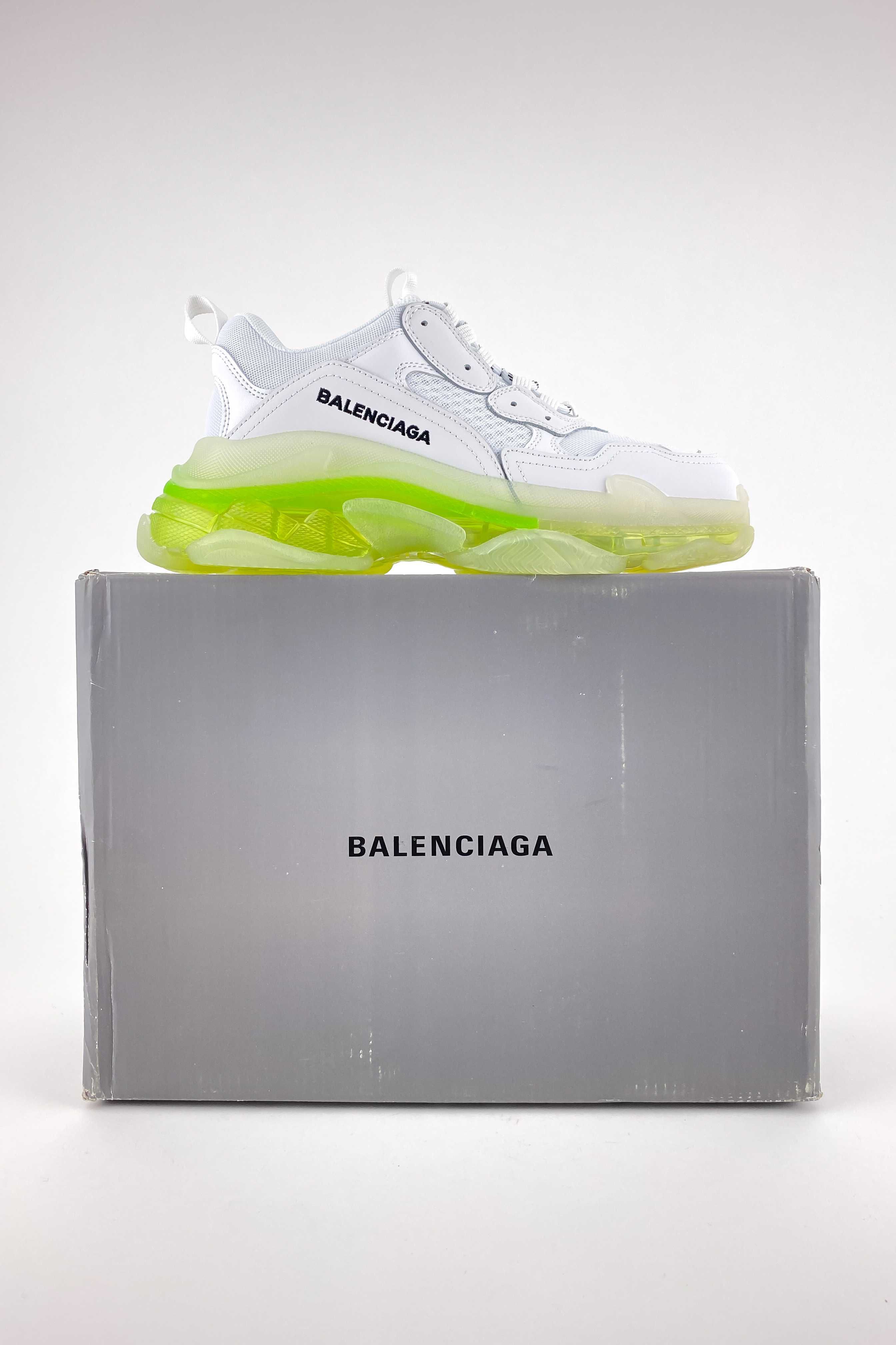 Balenciaga Triple S Clear Sole White Green