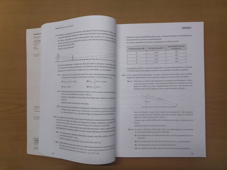 Questões de Exame Resolvidas - Física e Química A - 10.º e 11.º anos