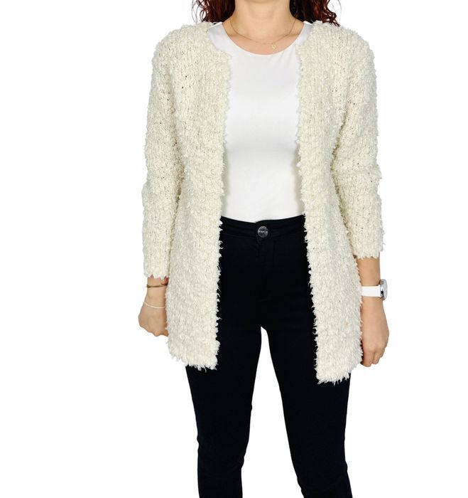 Kremowa narzutka sweterkowa XS 34