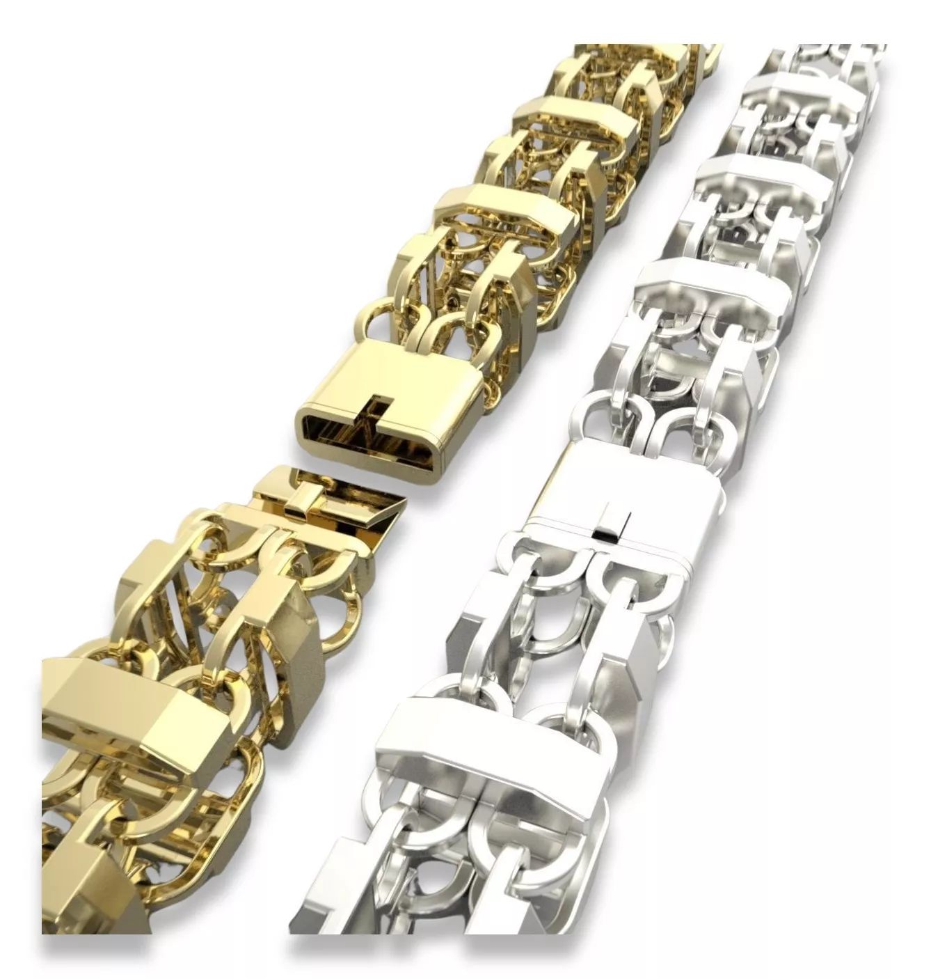 Łańcuszek z żółtego białego różowego 14k 18k 9k złota cgcc003 7mm P