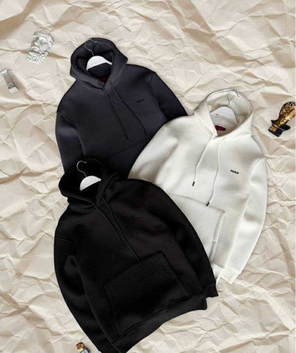 Дуже тепле худі Hugo преміум якості з подвійним капюшоном