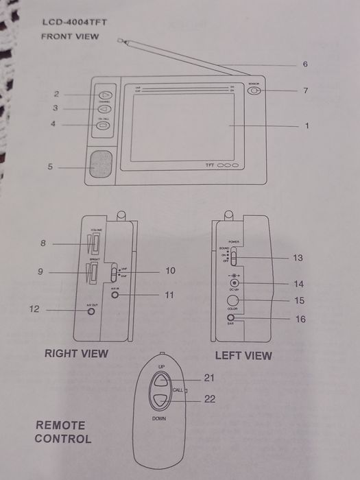 TV portátil Roadstar LCD 4004TFT cor - Ideal para colecionador