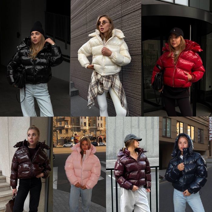 Жіночий лаковий пуховик