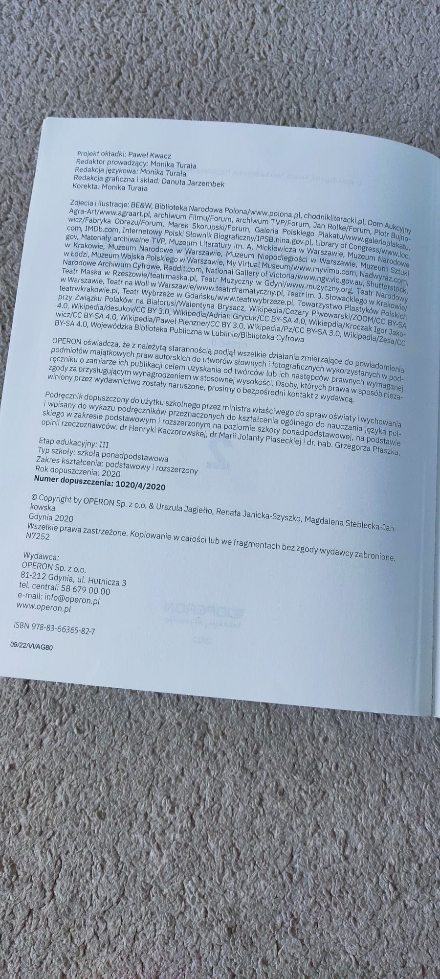 Podręcznik język polski klasa 2 część 2 liceum technikum operon