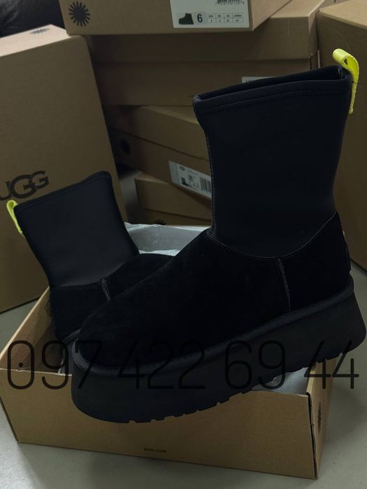 UGG CLASSIC DIPPER Black /Chestnut Жіночі Уггі на Платформі