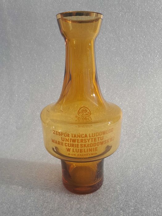 Stary okolicznościowy, ozdobny talerz i wazon PRL - UMCS Lublin