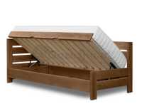 łóżko drewniane z oparciem pojemnik otwierany na bok VERDI 100x200