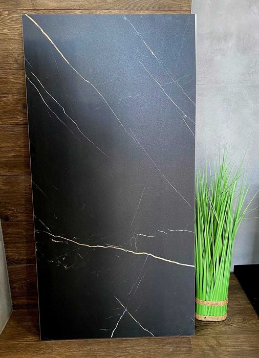 Czarny gres marmuropodobny 120x60 ZŁOTA ŻYŁKA matowa TANIO!!