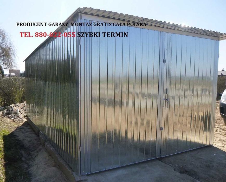 Garaż blaszany 3x5 Blaszak WZMOCNIONY Garaże blaszane Dostawa Montaż
