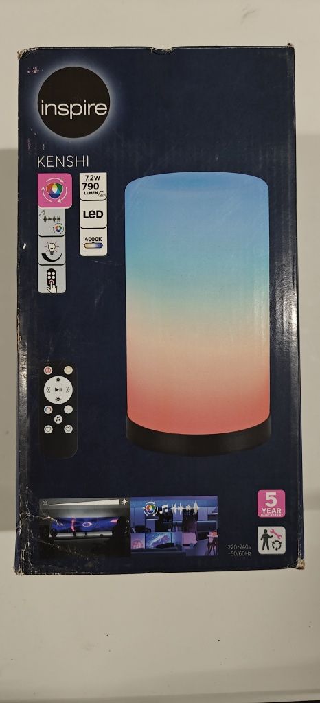 Lampa stołowa RGB, w rytm muzyki, stałe światła