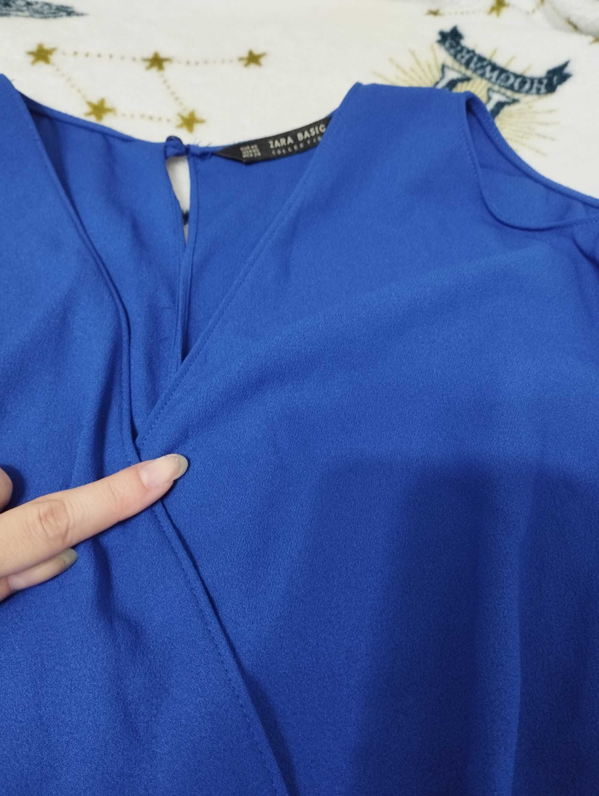 Elegancki kombinezon krótki rękaw Zara rozmiar xs królewski niebieski