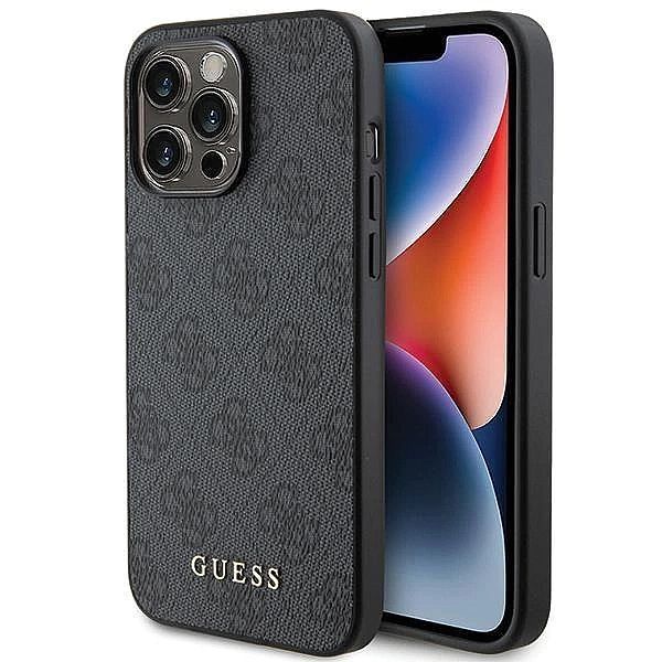Etui Guess 4g Metal Gold Logo na iPhone 15 Pro - szare