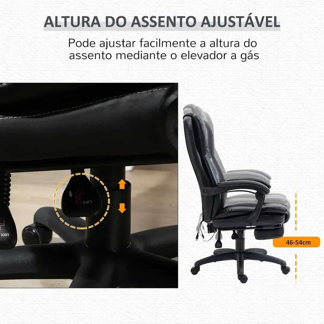 Cadeira relax com Altura Ajustável 6 Pontos de Massagem