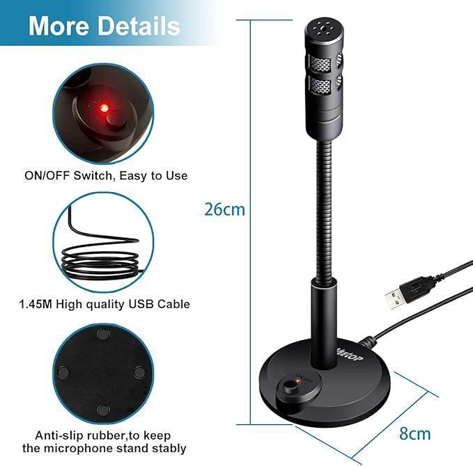 Mikrofon Usb Veetop, Wielokierunkowy Mikrofon Komputerowy Usb