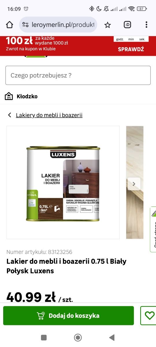 Luxens nowy lakier połysk bialy