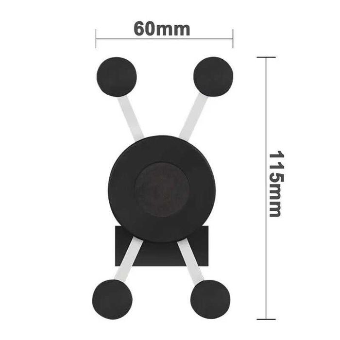 Suporte telemóvel USB garras 4 pontos fixação espelho cafe racer