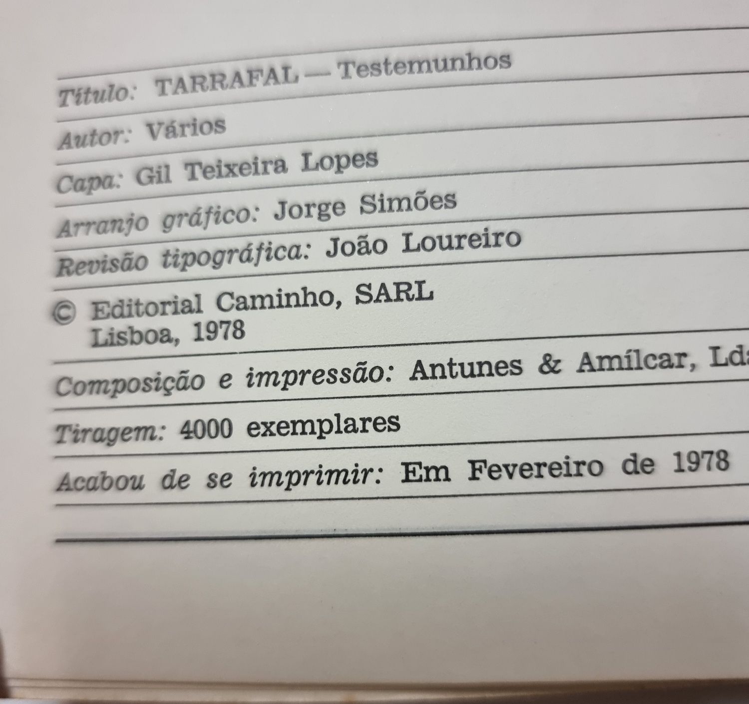 Livro " Tarrafal "