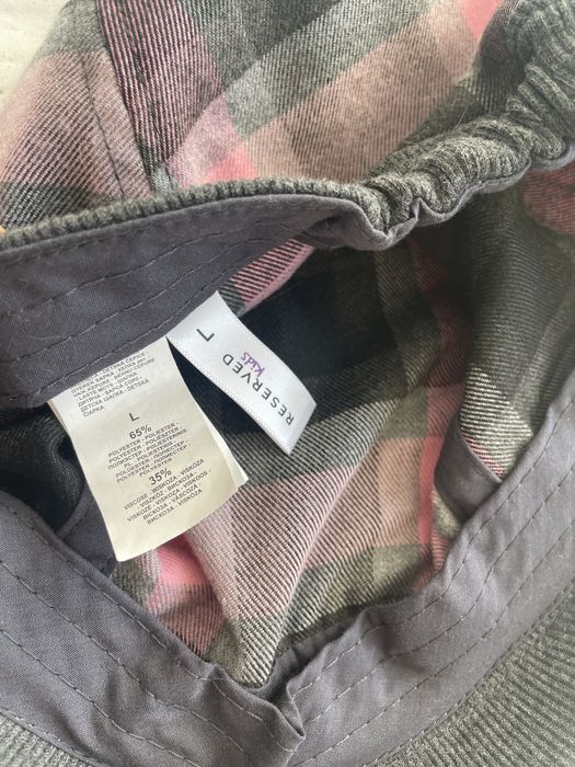 Reserved Kids kaszkiet czapka krata L szary róż