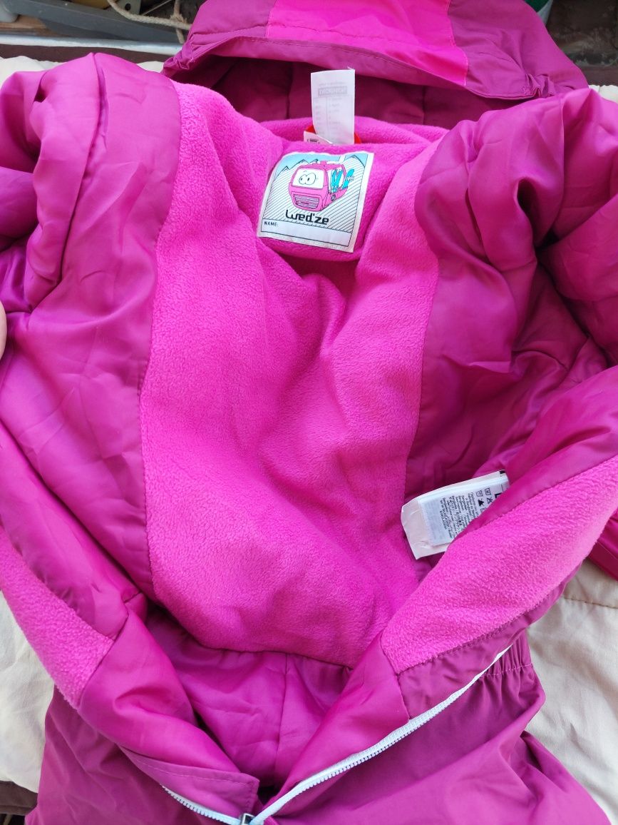 Комбінезон дитячий рожевий для дівчинки 4 роки 98-104 Decathlon лижний