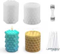 OKAZJA zestaw 2 slikionowych form do świec + KNOTY idealny prezent