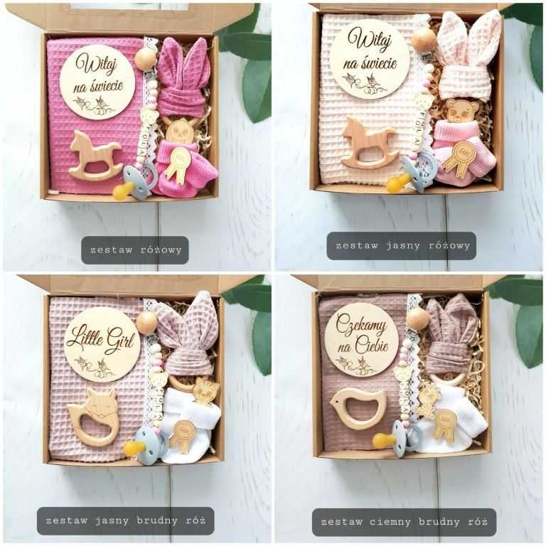 Gift Box Baby prezent dla niemowlaka zawieszka gryzak wafel