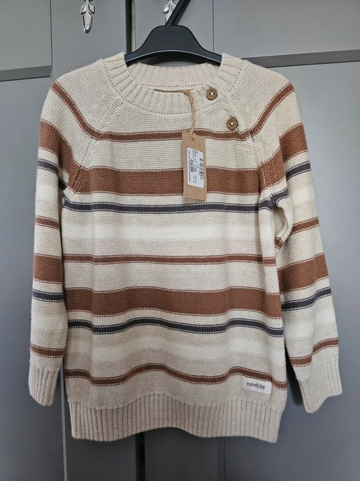 Newbie nowy sweterek sweter w paski 86 92 jak 98