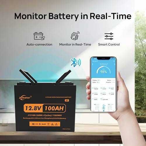 Аккумулятор LiFePo4 J12100 100A, 12.8V (6000+ циклов) с bms, Bluetooth