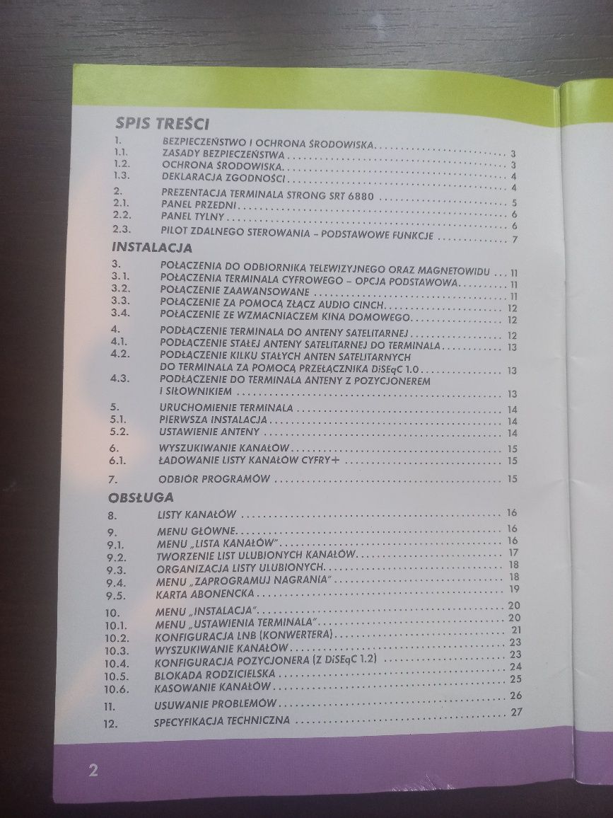 Dekoder Strong SRT 6880 Cyfra + instrukcja obsługi